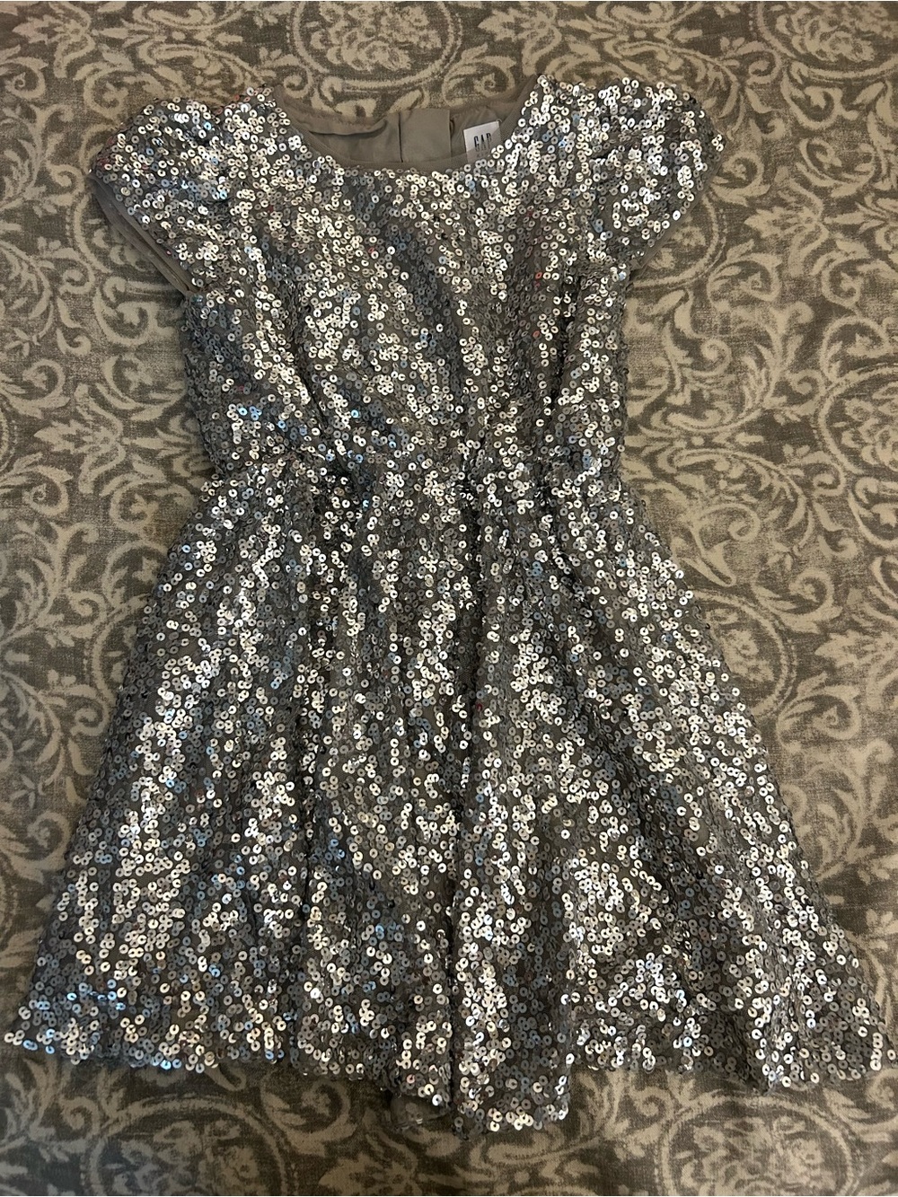 Gap Sparkle Silver Sequin Kids Dress